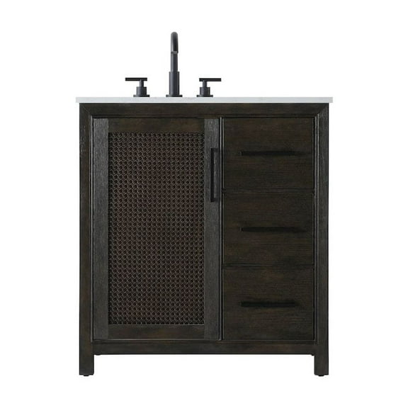 Elegant Kitchen and Bath 32 Inch Single Bathroom Vanity In  Chocolate Oak