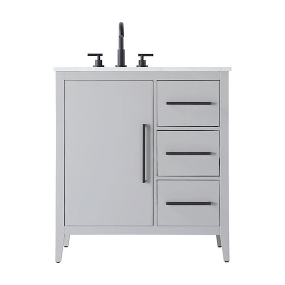 Elegant Kitchen and Bath 32 Inch Single Bathroom Vanity In Grey