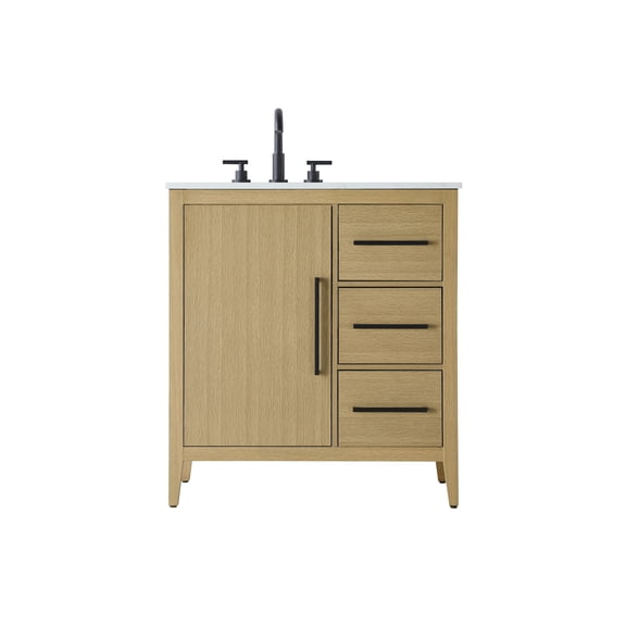 Elegant Lighting Vf29332 Millie 32" Free Standing Single Basin Vanity Set - Brown