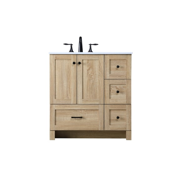 Elegant Lighting VF2832MW Soma 32" Free Standing Single Basin Vanity Set - Mango Wood