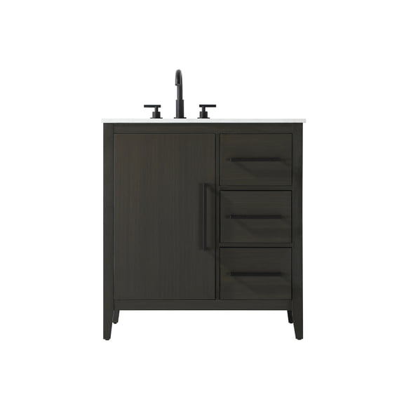 Elegant Lighting VF29332MMB Millie 32" Free Standing Single Basin Vanity Set - Brown