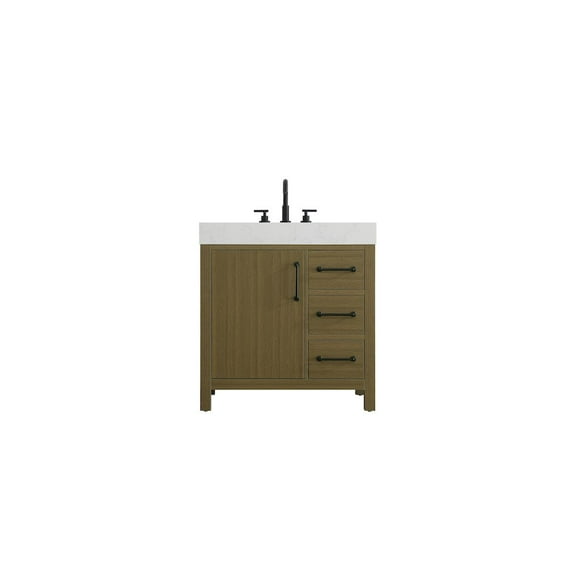 Elegant Kitchen and Bath 32 inch Single Bathroom Vanity In Chestnut Brown