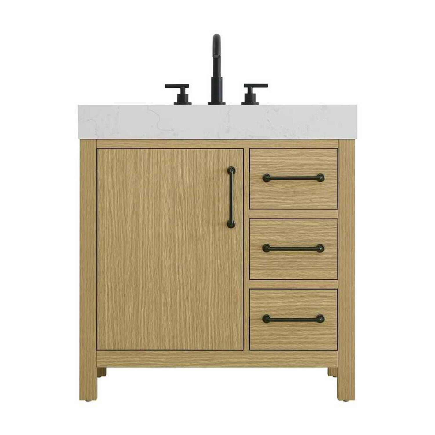 Elegant Kitchen and Bath 32 inch Single Bathroom Vanity In Honey Brown ...