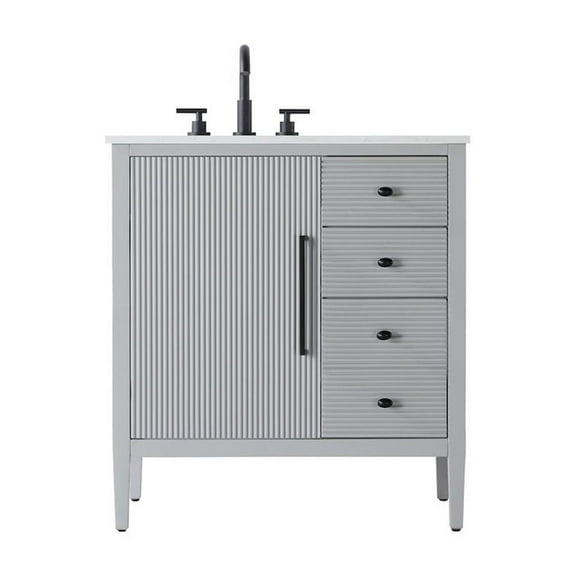Elegant Kitchen and Bath 32 inch Single Bathroom Vanity in Grey