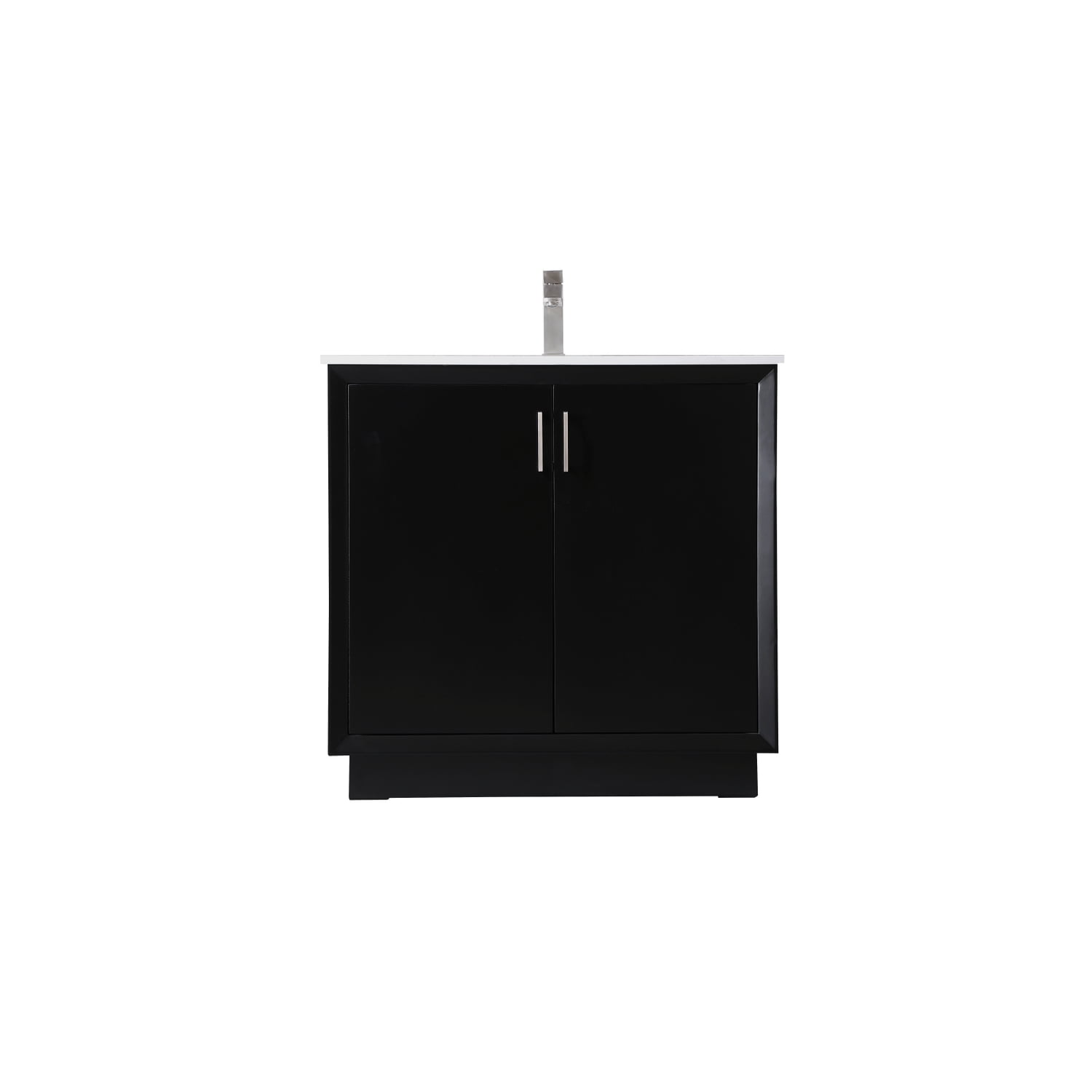 Hayes 36'' Black Freestanding Vanity with Calacatta Marble Top