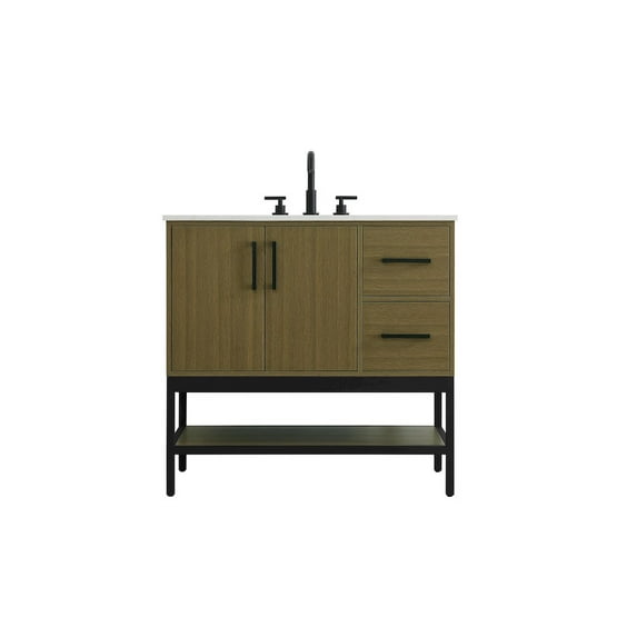 Elegant Kitchen and Bath 36 Inch Single Bathroom Vanity In Chestnut Brown