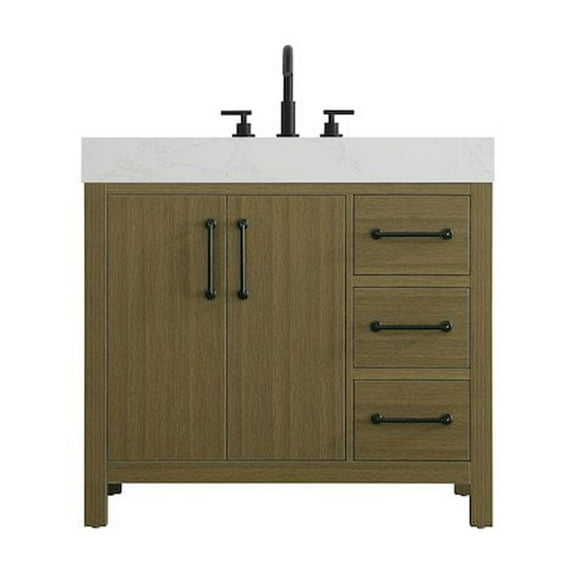 Elegant Kitchen and Bath 36 inch Single Bathroom Vanity In Chestnut Brown