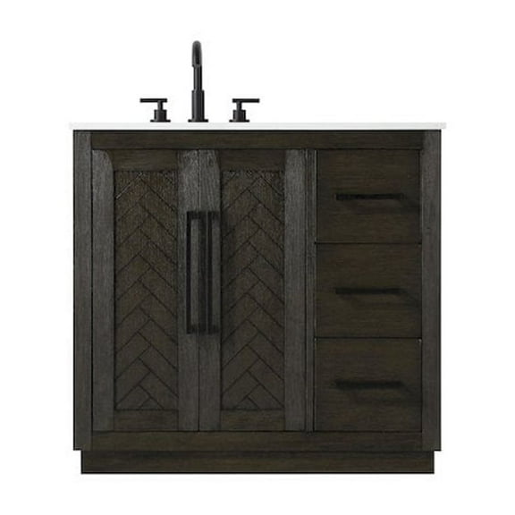 Elegant Kitchen and Bath 36 inch Single Bathroom Vanity in Chocolate Oak