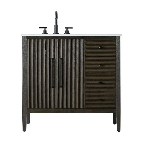 Elegant Kitchen and Bath 36 inch Single Bathroom Vanity in Chocolate Oak
