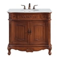 thumbnail image 1 of Elegant Kitchen and Bath 36 inch Single Bathroom vanity in Brown with ivory white engineered marble, 1 of 7