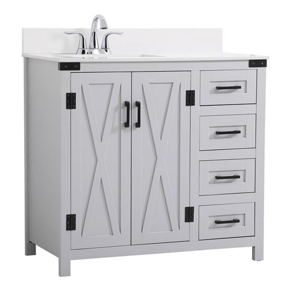36 inch bathroom Vanity in Grey with Backsplash