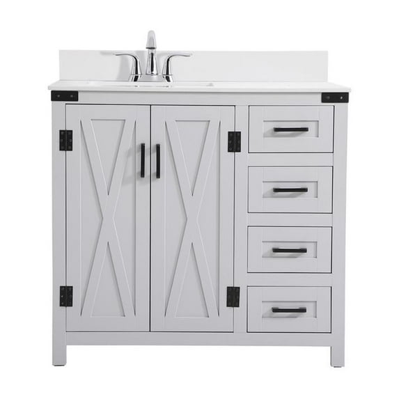 36 inch bathroom Vanity in Grey with Backsplash