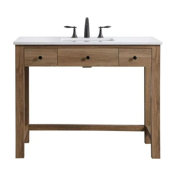 Elegant Kitchen and Bath 42 Inch ADA Compliant Bathroom Vanity In Natural Oak