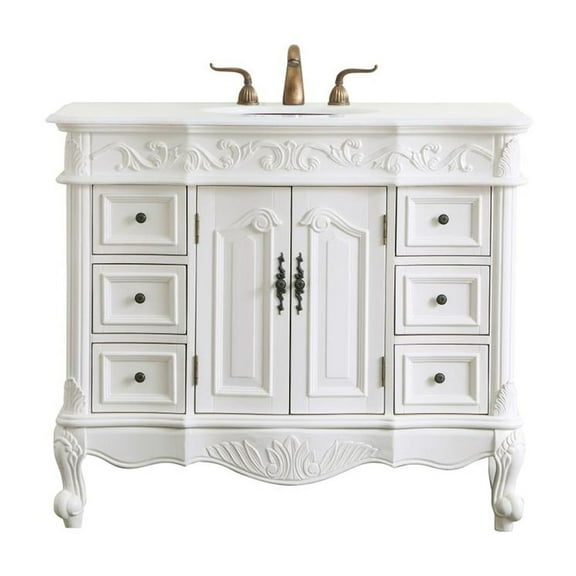 Elegant Lighting Vf38842-Vw Oakland 42" Free Standing Single Basin Vanity Set - Off White