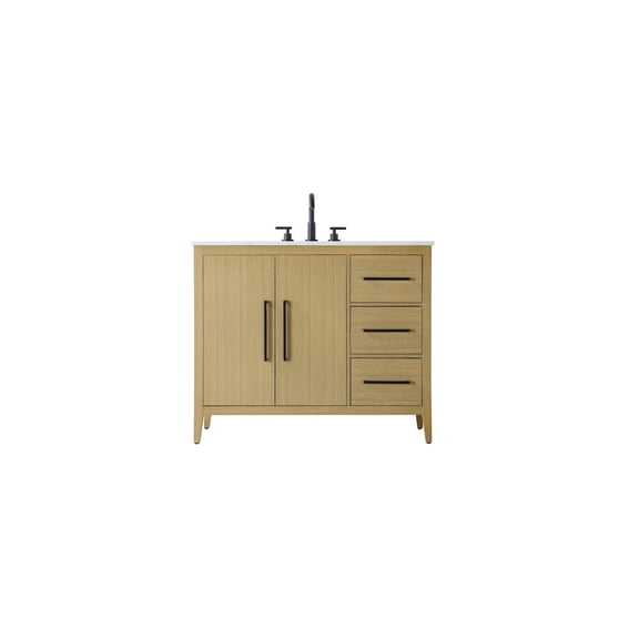 Elegant Kitchen and Bath 42 Inch Single Bathroom Vanity In  Honey Brown