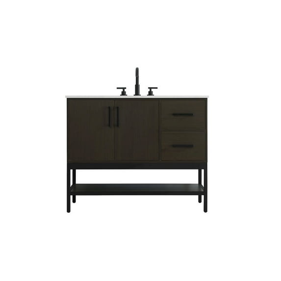 Elegant Kitchen and Bath 42 Inch Single Bathroom Vanity In Mocha Brown