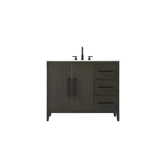 Elegant Kitchen and Bath 42 Inch Single Bathroom Vanity In Mocha Brown