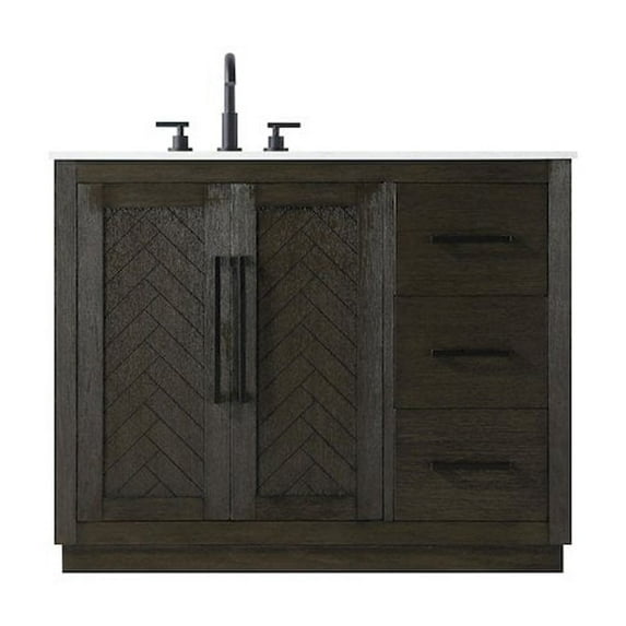 Elegant Kitchen and Bath 42 inch Single Bathroom Vanity in Chocolate Oak