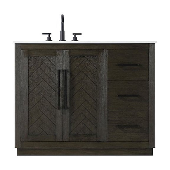 Elegant Kitchen and Bath 42 inch Single Bathroom Vanity in Chocolate Oak