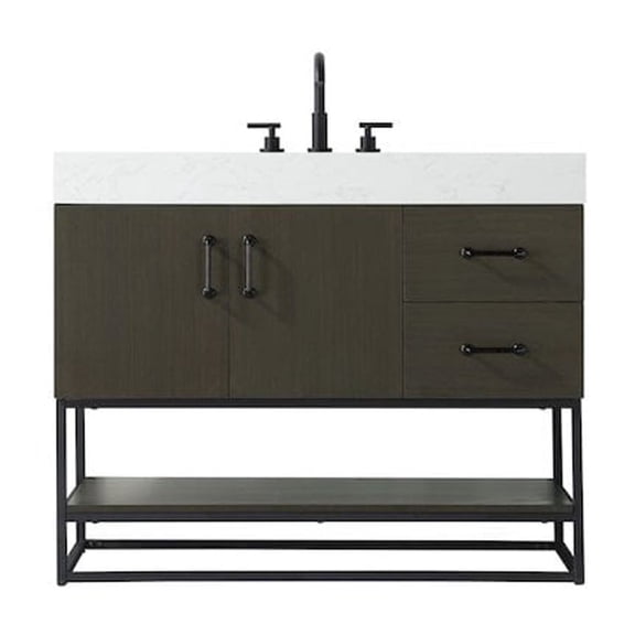 Elegant Kitchen and Bath 42 inch Single Bathroom Vanity in Mocha Brown