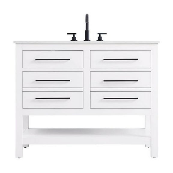 Elegant Kitchen and Bath 42 inch Single Bathroom Vanity in White