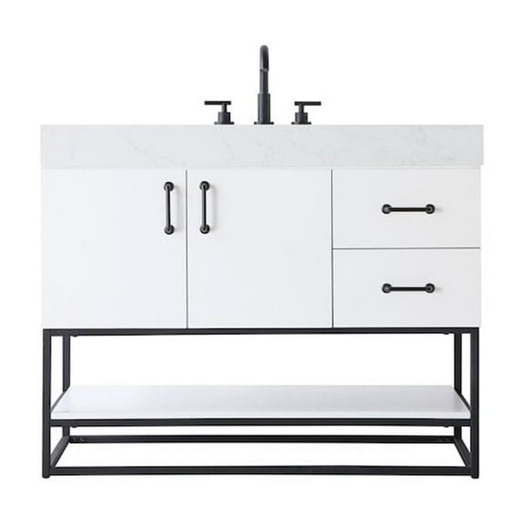 Elegant Kitchen and Bath 42 inch Single Bathroom Vanity in White