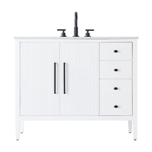 Elegant Kitchen and Bath 42 inch Single Bathroom Vanity in White