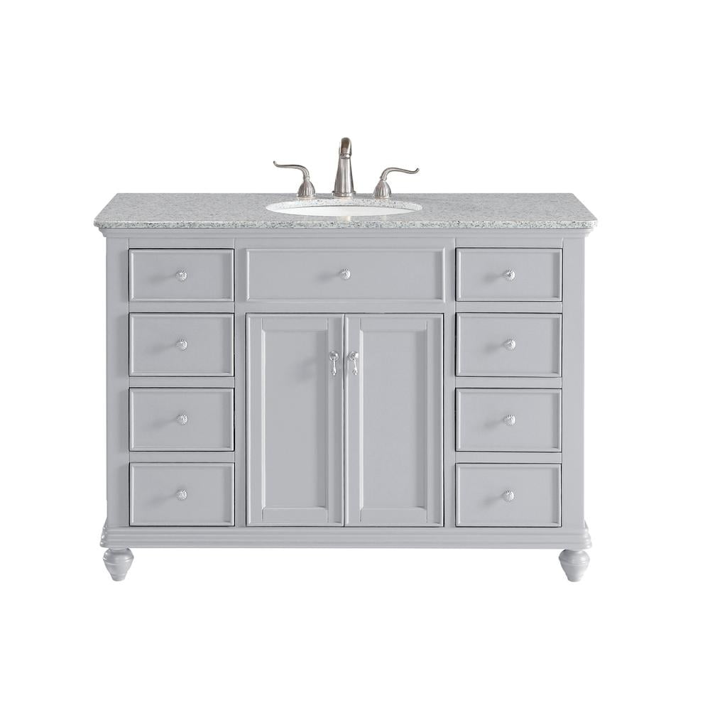Light Grey Granite Top Single Basin Vanity Set