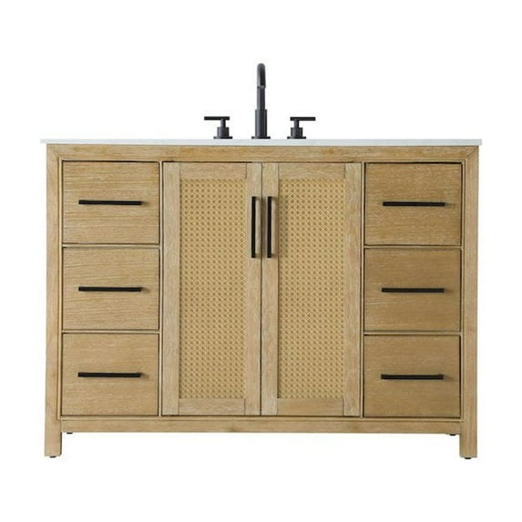 Elegant Kitchen and Bath 48 Inch Single Bathroom Vanity In Linen Oak