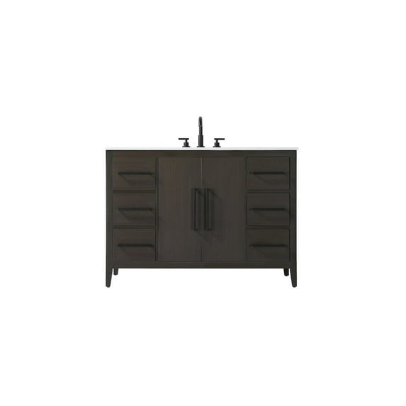 Elegant Kitchen and Bath 48 Inch Single Bathroom Vanity In Mocha Brown