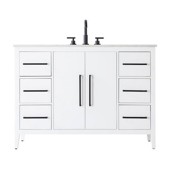 Elegant Kitchen and Bath 48 Inch Single Bathroom Vanity In White