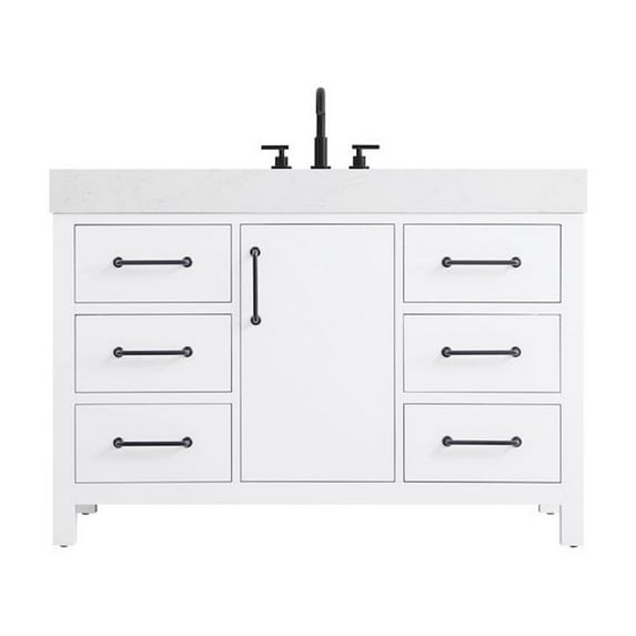 Elegant Kitchen and Bath 48 inch Single Bathroom Vanity In White