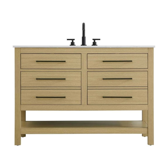 Elegant Kitchen and Bath 48 inch Single Bathroom Vanity in Honey Brown