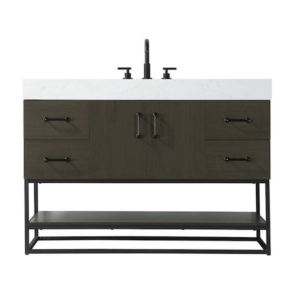 Elegant Kitchen and Bath 48 inch Single Bathroom Vanity in Mocha Brown