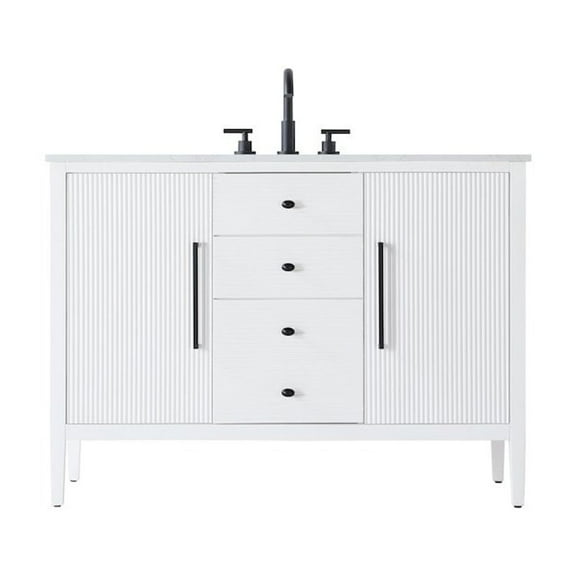 Elegant Kitchen and Bath 48 inch Single Bathroom Vanity in White