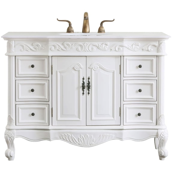 Elegant Lighting VF38848AW-VW Oakland 48" Free Standing Single Basin Vanity Set - Off