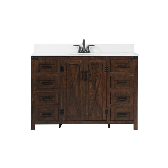 Elegant Decor Grant 48" MDF Single Bathroom Vanity with Backsplash in Expresso