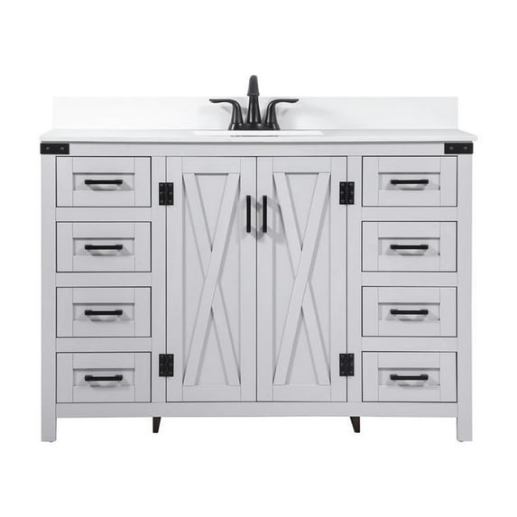 Elegant Decor Grant 48" MDF Single Bathroom Vanity with Backsplash in Gray