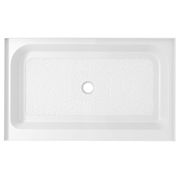 Elegant Kitchen and Bath 48X32 Inch Single Threshold Shower Tray Center Drain In Glossy White