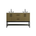 thumbnail image 1 of Elegant Kitchen and Bath 54 Inch Double Bathroom Vanity In Chestnut Brown, 1 of 13