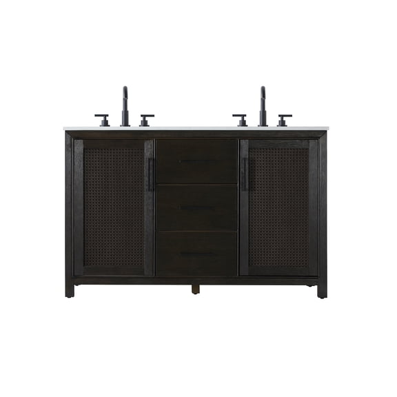 Elegant Lighting VF29554DCO Alina 54" Free Standing Double Basin Vanity Set - Wood