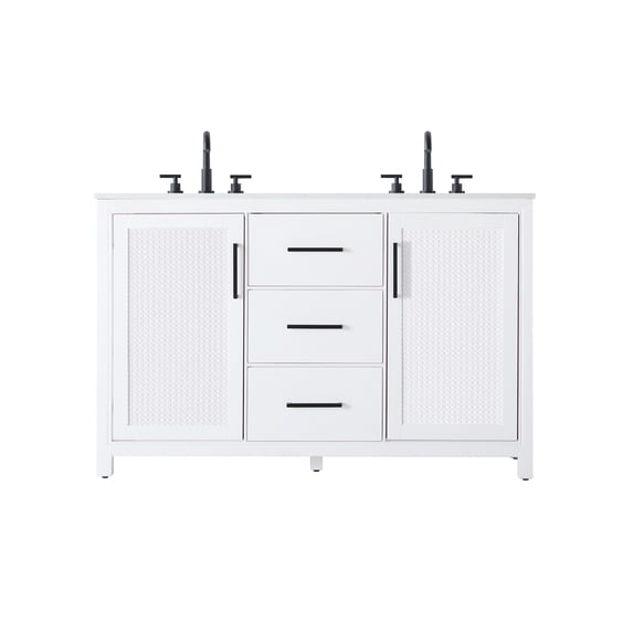 Elegant Lighting Vf29554d Alina 54" Free Standing Double Basin Vanity Set - White
