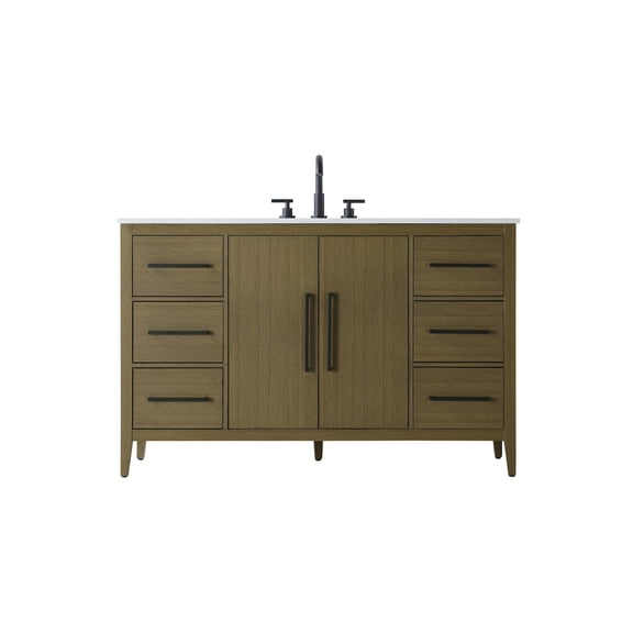 Elegant Lighting VF29354MCB Millie 54" Free Standing Single Basin Vanity Set - Brown