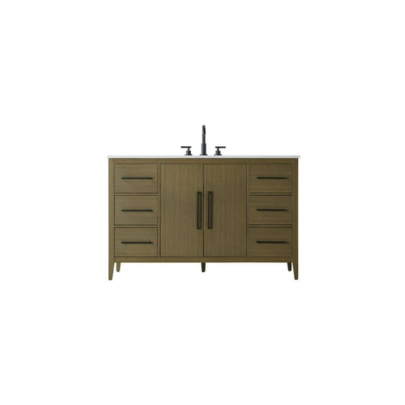 Elegant Kitchen and Bath 54 Inch Single Bathroom Vanity In Chestnut Brown