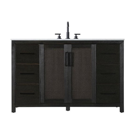 Elegant Kitchen and Bath 54 Inch Single Bathroom Vanity In Chocolate Oak