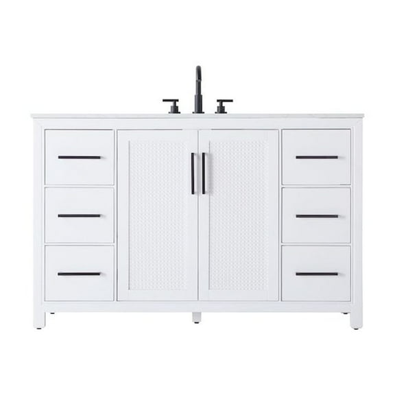 Elegant Kitchen and Bath 54 Inch Single Bathroom Vanity In White