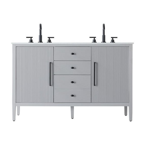 Elegant Kitchen and Bath 54 inch Double Bathroom Vanity in Grey