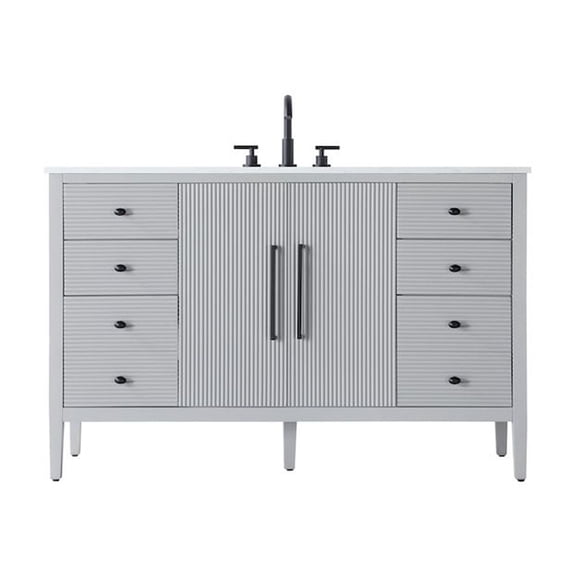 Elegant Kitchen and Bath 54 inch Single Bathroom Vanity in Grey