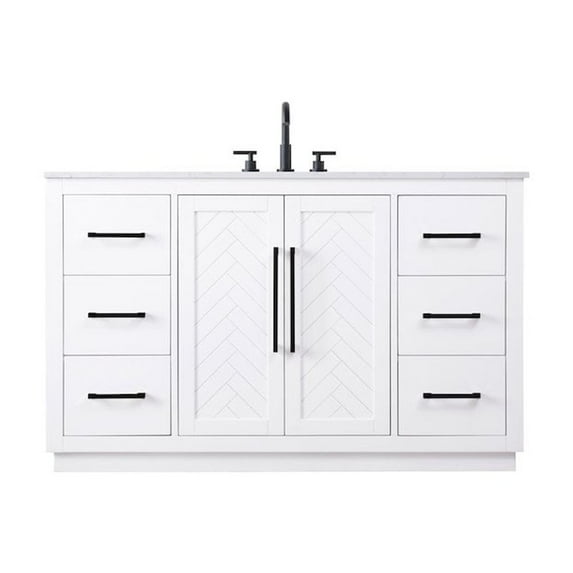 Elegant Kitchen and Bath 54 inch Single Bathroom Vanity in White