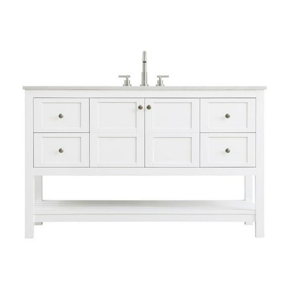 Elegant Kitchen and Bath 54 inch Single Bathroom Vanity in White